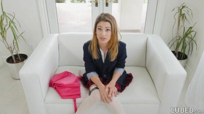 oiled school girl looks better