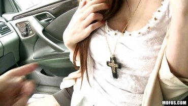 Mofos - cute asian girl getting horny in a car