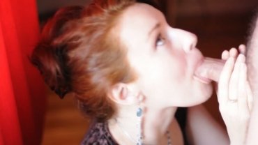 Beautiful blowjob in front of red curtains Art of blowjob